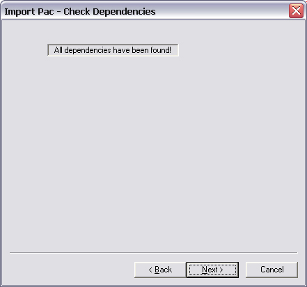 Dependencies check is performed. Click Next.